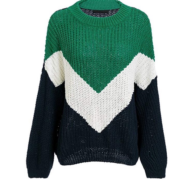 GILLIAN Chevron Print Oversized Sweater - Picture 6 of 8